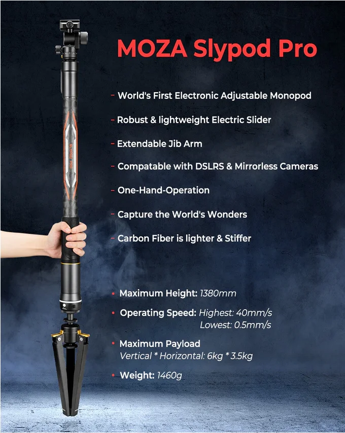 MOZA Slypod Pro 3 в 1 Электрический моторизованный слайдер монопод управление движением