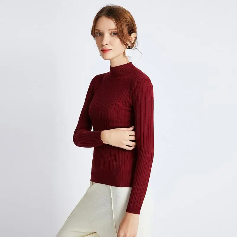 11 цветов одноцветные базовые вязаные свитера для женщин 2019 осень зима длинный