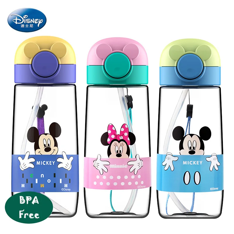 Дисней Микки Маус Минни детская чашка для воды пластиковая с соломинкой BPA