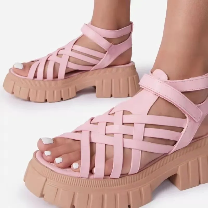 

Brand Design Women Sandals Zipper Platform Buckles 2021 Fashion Casual Women Sandals Summer Wedges Sandalias Zapatillas Mujer