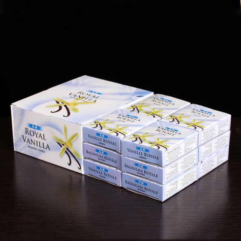 3/6/12 коробки/пусть Индийские благовония конусы Ванильные ароматы для дома