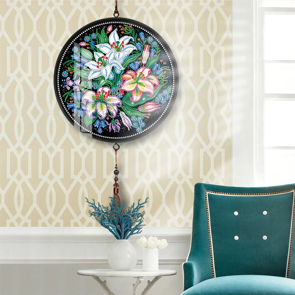 Flower 5D DIY Diamond Painting Tassel Mural Special Shaped Embroidery With Frame Craft Wall Decoration | Дом и сад