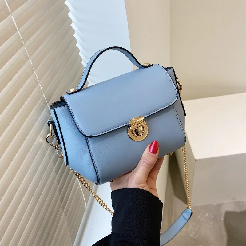 

Bag female 2021 new trendy fashion net red chain small square bag all-match western-style soft leather messenger bag explosion