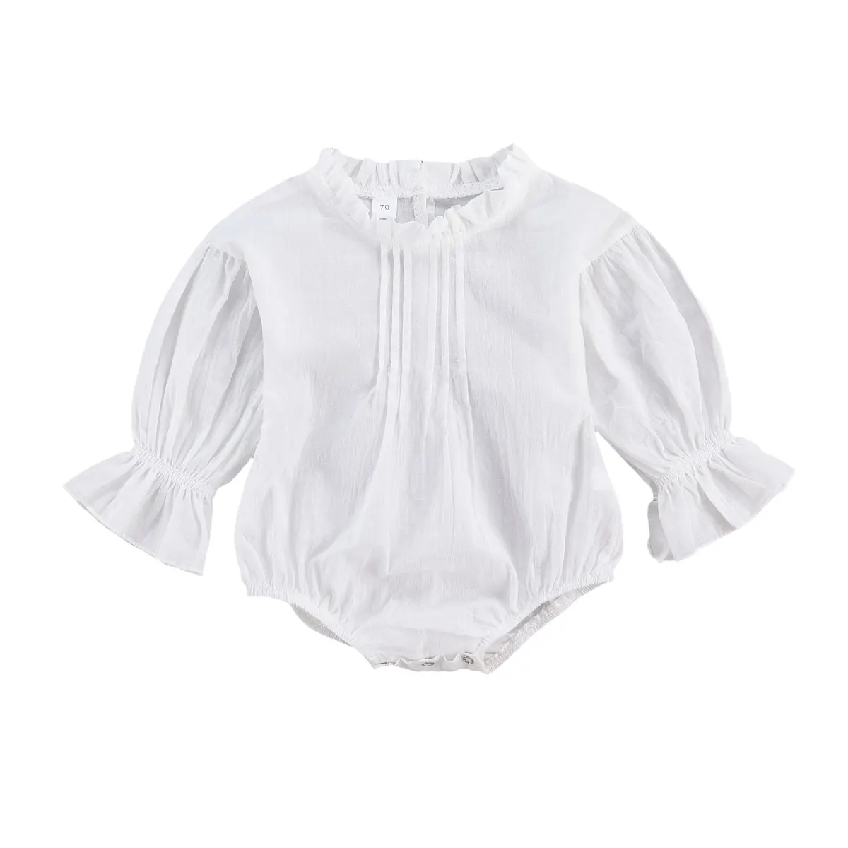 

Однотонное Кружевное боди для новорожденных девочек 0-24 месяцев; Комбинезон с длинными рукавами для малышей; Эластичные манжеты