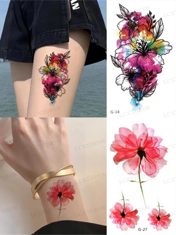Tattoo Sticker Temporary Tattoo Body Art Flower Butterfly Fake Tattoo Waterproof Tattoo for Women Men One Time Decoration Decals
