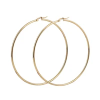 304 stainless steel hoop earrings circle ring gold color 15mm dia post wire size 21 gauge 2 pcs