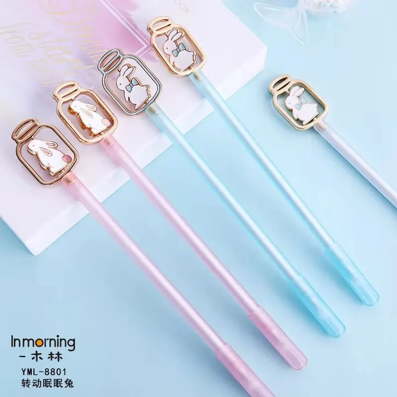 1 шт. гелевые ручки кролик Спиннер черные Цветные Милые чернила для письма милые