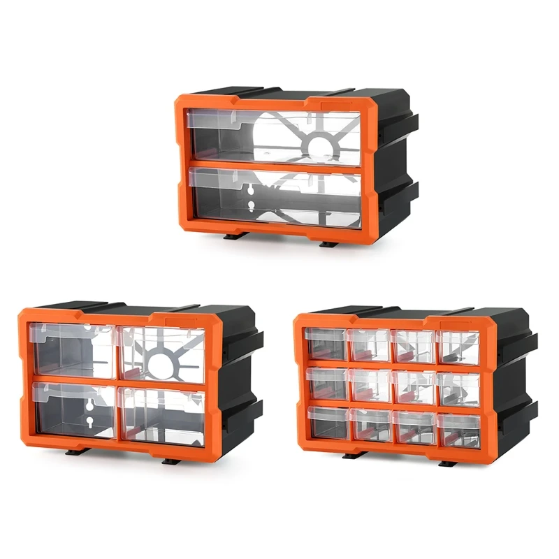 

Durable Orange and Black Multi-cell Compartment Storage Box for Screws /Nuts /Small Parts 7.87x11.81x6.5"