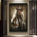 Животные граффити искусство обезьяна холст живопись Современные плакаты и принты квадратные картины на стену для гостиной настенный Декор