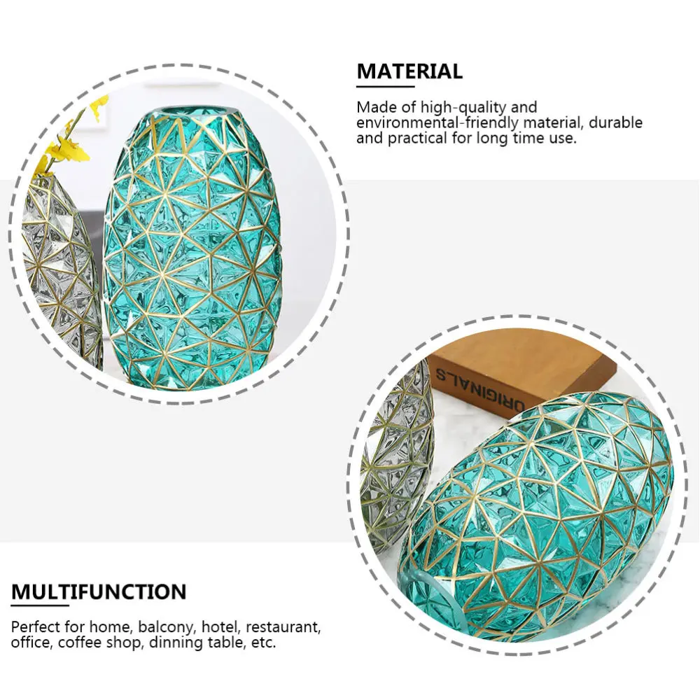 

1pc Creative Glass Vase Pretty Glass Flower Vase Luxury Desktop Flower Vase