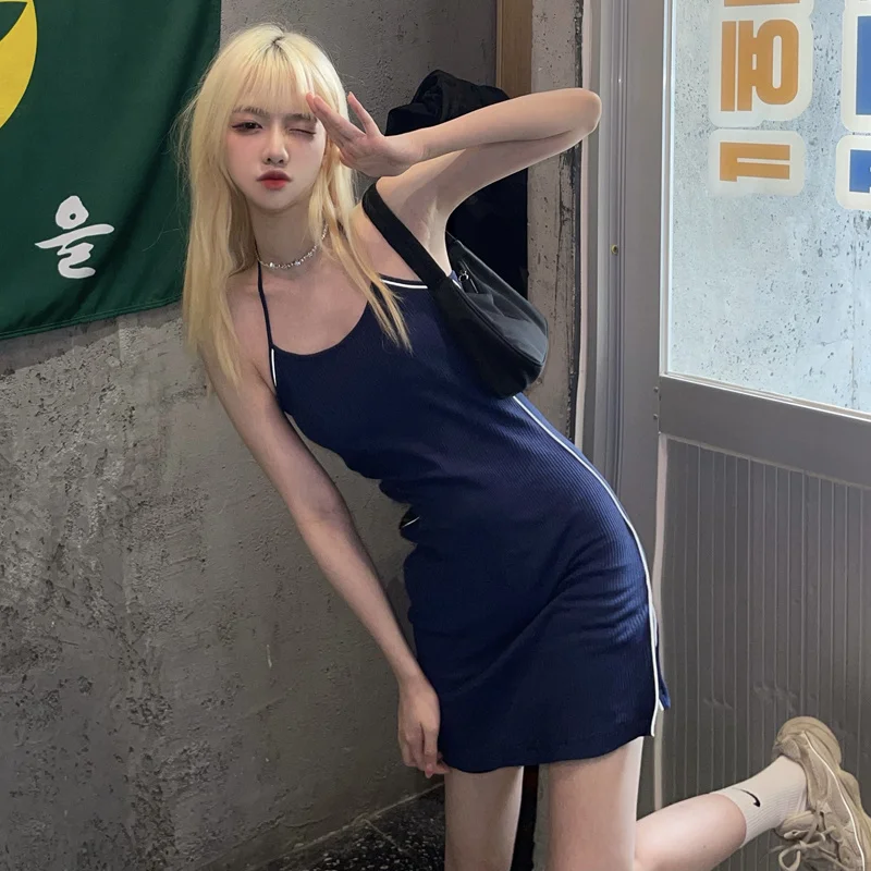 

Real Shot Summer Clothes Halter Slit Slim-Fitting Slimming Slit