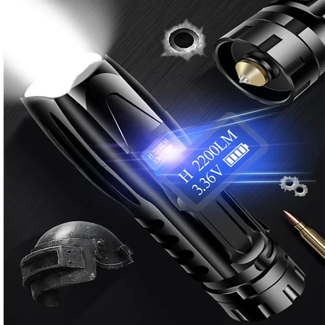 Суперъяркий светодиодный фонарик XHP90 тактический Водонепроницаемый фонарь