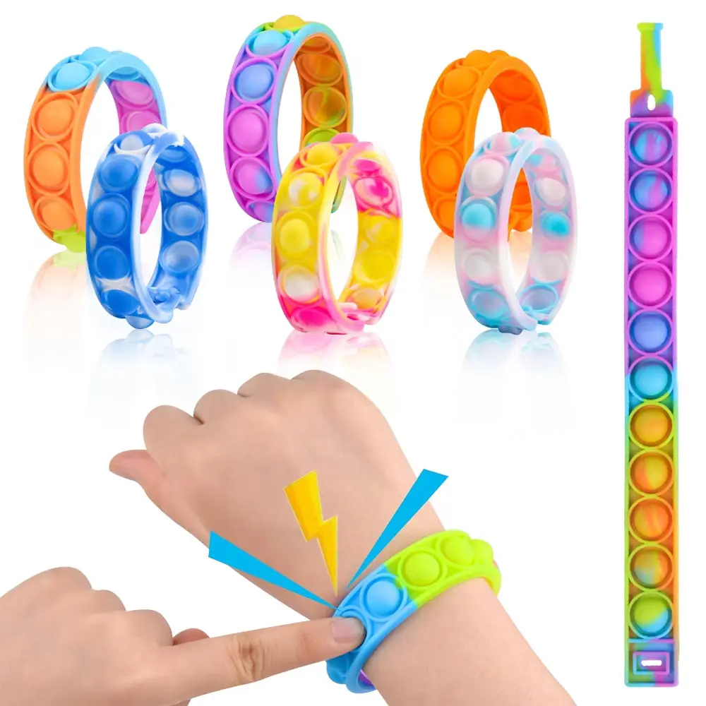 Juguetes para ni&ntilde;os y adultos, pulsera de silicona antiestr&eacute;s, juguetes sensoriales para aliviar el estr&eacute;s-0