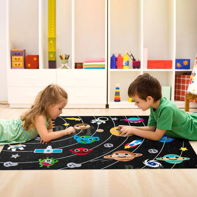 35Pcs/set Outer Space Felt Board Story Cartoon Astronauts Solar System Spacecraft Early Education Gift for Kids Universe Lover images - 6