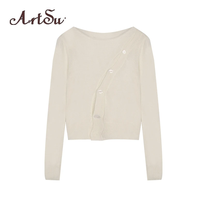

Artsu Chic Fashion Long Sleeve Women's Top Cut-Out 2021 Fall Round Neck Button Up Sexy Slim Tops Clothing Streetwear