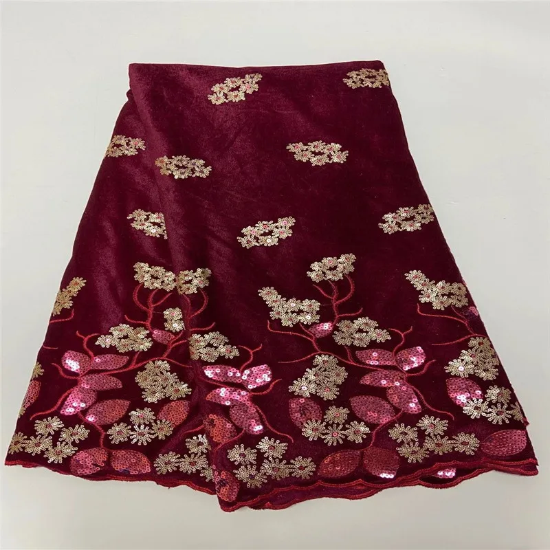 

Бархатная кружевная ткань, африканская кружевная ткань 2021, винно-красное высококачественное кружево с блестками, французская нигерийская ...