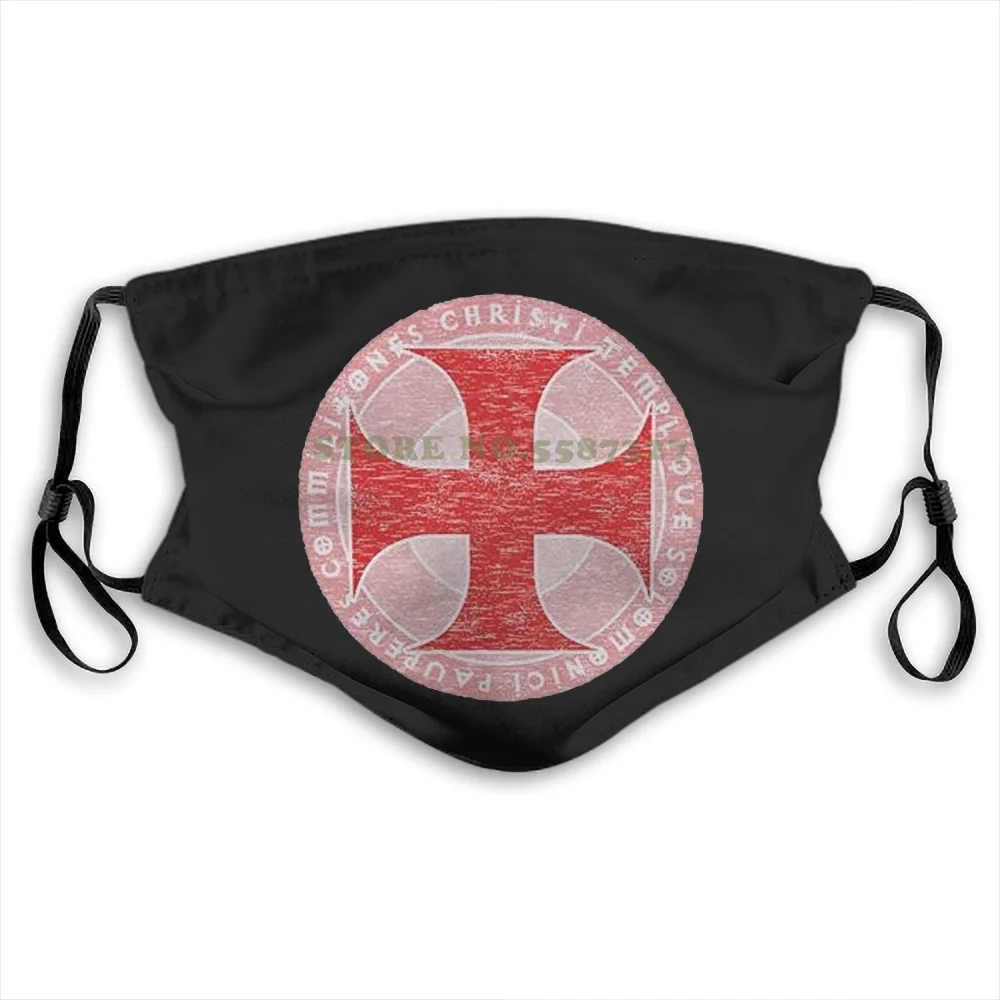 Маска для лица Рыцари Templar хлопковая модная многоразовая защитная маска белого и