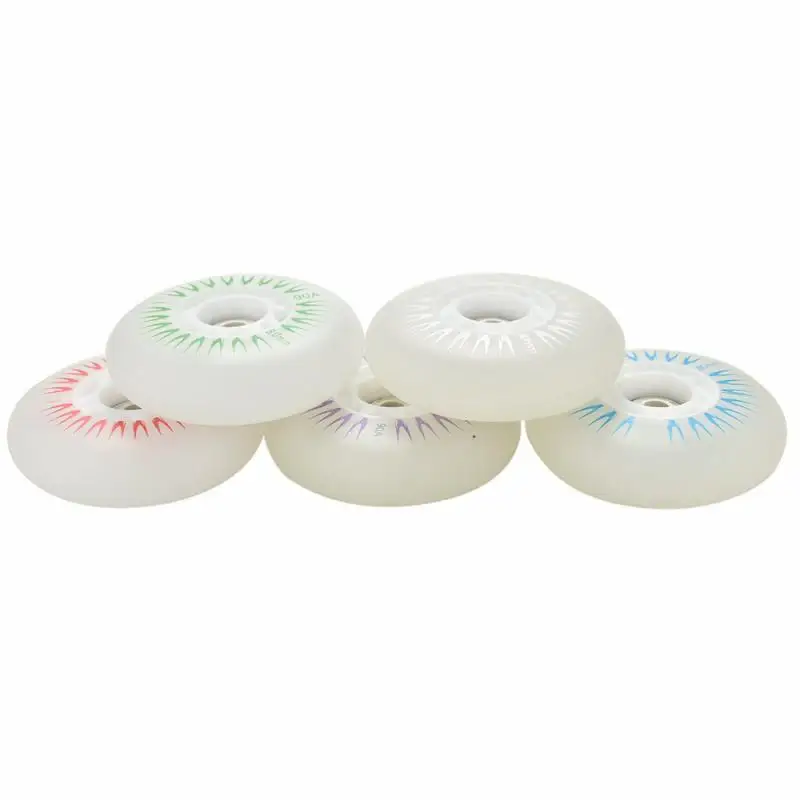 Flashing LED Light Roller Inline Sliding Skating Flash PU Roller Skate Wheels Rollerblade Replacement 80mm 90A Hardness