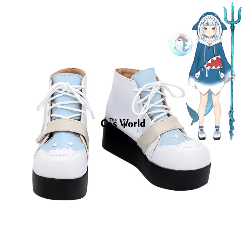 Japanese YouTuber Virtual VTuber Hololive Gawr Gura Customize Anime Cosplay Shoes Boots