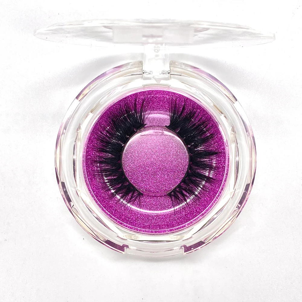 Искусственная кожа лица китайские волосы норки Прозрачная Круглая Коробка