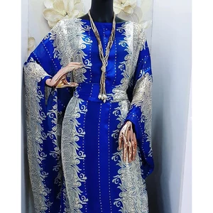 Abaya Dubai Maxi Dresses For Women 2020 New Design Loose O-neck Exquisite Floral Print Long Sleeve Muslim Vetement Evening Dress