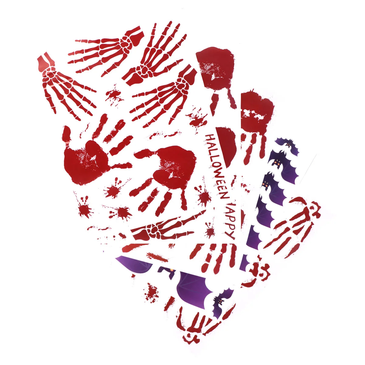 

5pcs Bat Wall Ornament Decorative Sticker Blood Hand-Print Sticker
