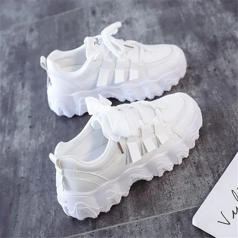 

Chunky Sports Shoes Women Fashion Lace Up Platform Mesh Breathable Sneakers Harajuku All-Match Comfortable Shoes