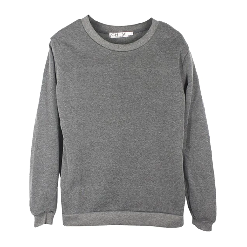 

Long Sleeve Crewneck Sweatshirt Unisex Pullover Hoodie Fleece Lined