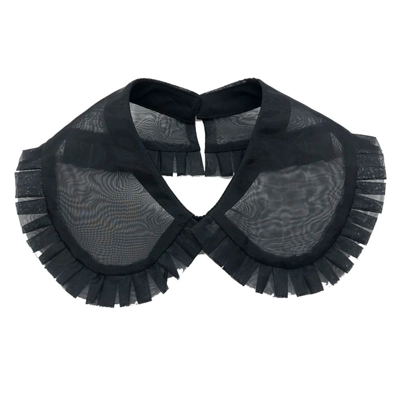 

European Style Elegant False Fake Collar Lapel Choker Women Girls Detachable White Dickey Necklace One Button Decorative