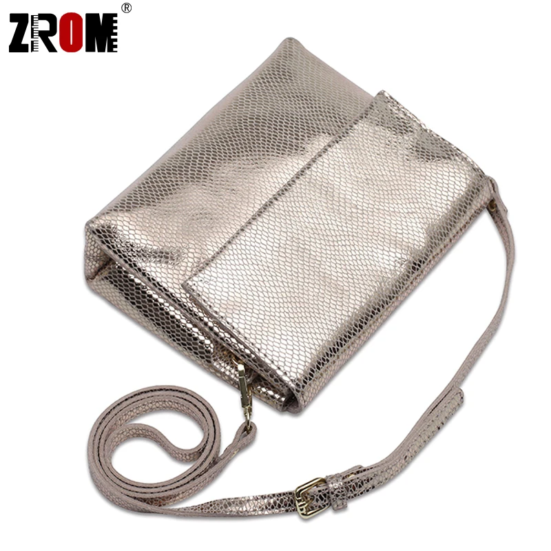 Women Messenger Bag Genuine Leather Serpentine Bags Crossbody Real Soft Cow Leather Handbags Lady Messenger Bags Sequin Bag