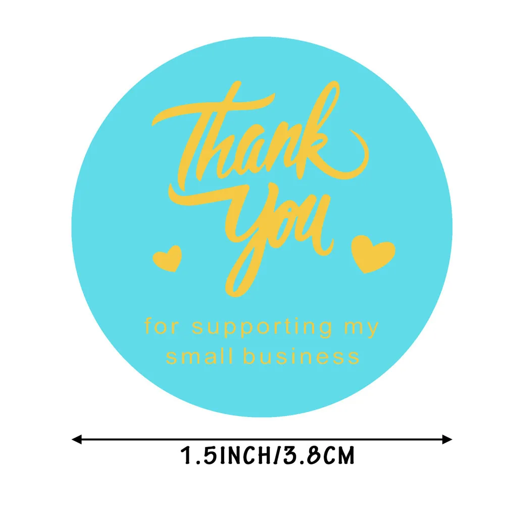 

500pcs Green Thank You Stickers for Supporting my business Cute Handmade Paper 1.5inch Seal Label for Christmas Gift Packing