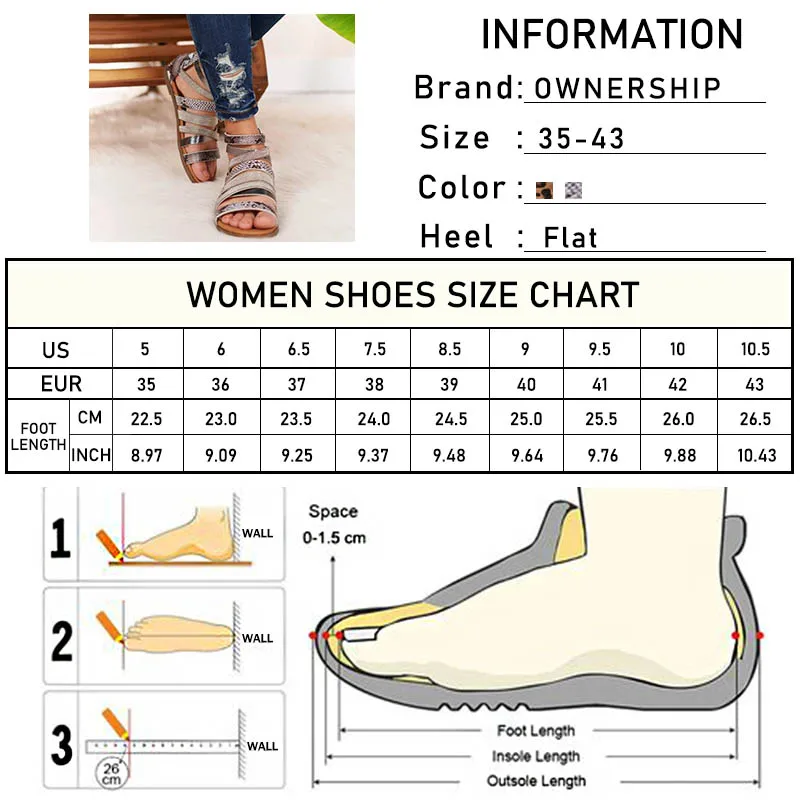 Women Leopard Flat Sandals Woman Zip Shoes Female Fashion Sexy Cross Band Snake Pattern Flats Ladies 2020 Footwear Plus Size 43 | Обувь