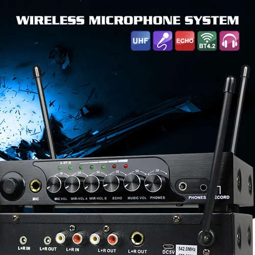 Портативный UHF Bluetooth беспроводной микрофон M6 с регулируемым басом реверберации микрофон для KTV Karaoka Система домашнего кинотеатра громкоговоритель