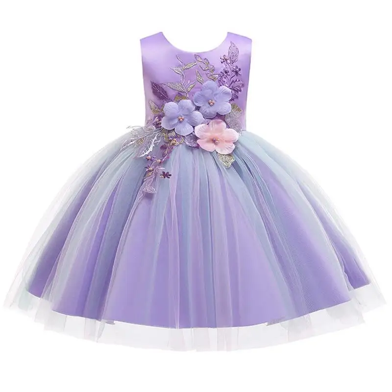 Girls Dress Summer Embroidery Elegant Tutu Princess Kids Dresses For Wedding Party Ball Gown Children Clothing 2020 | Детская одежда и