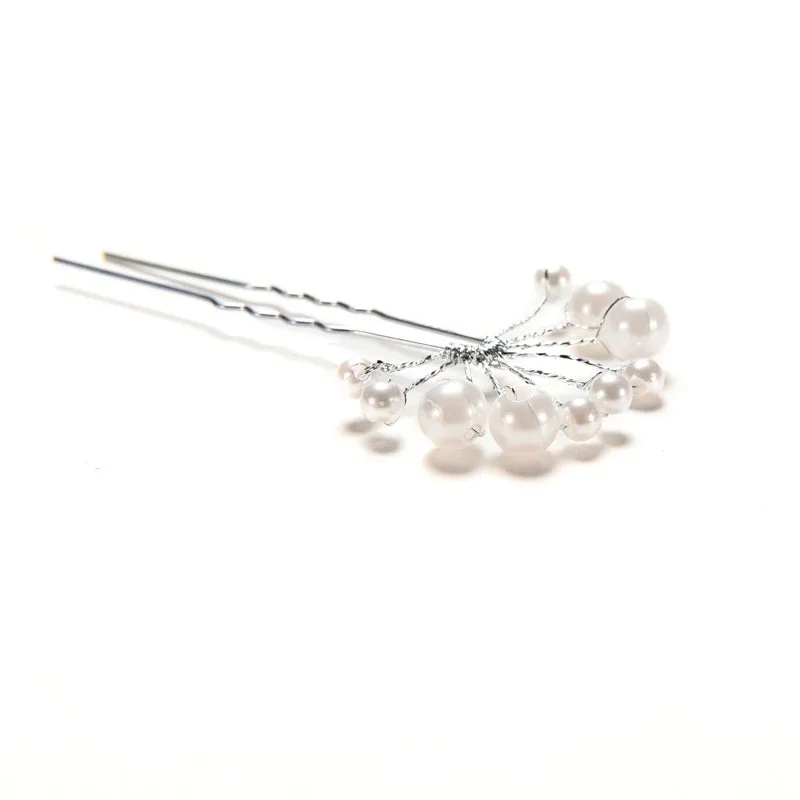 1Pcs Bridesmaid Wedding U-shape Hairpins Princess Match Hair Comb Clip Wedding Bridal Flower Faux Pearl Crystal Hair Pins Clips