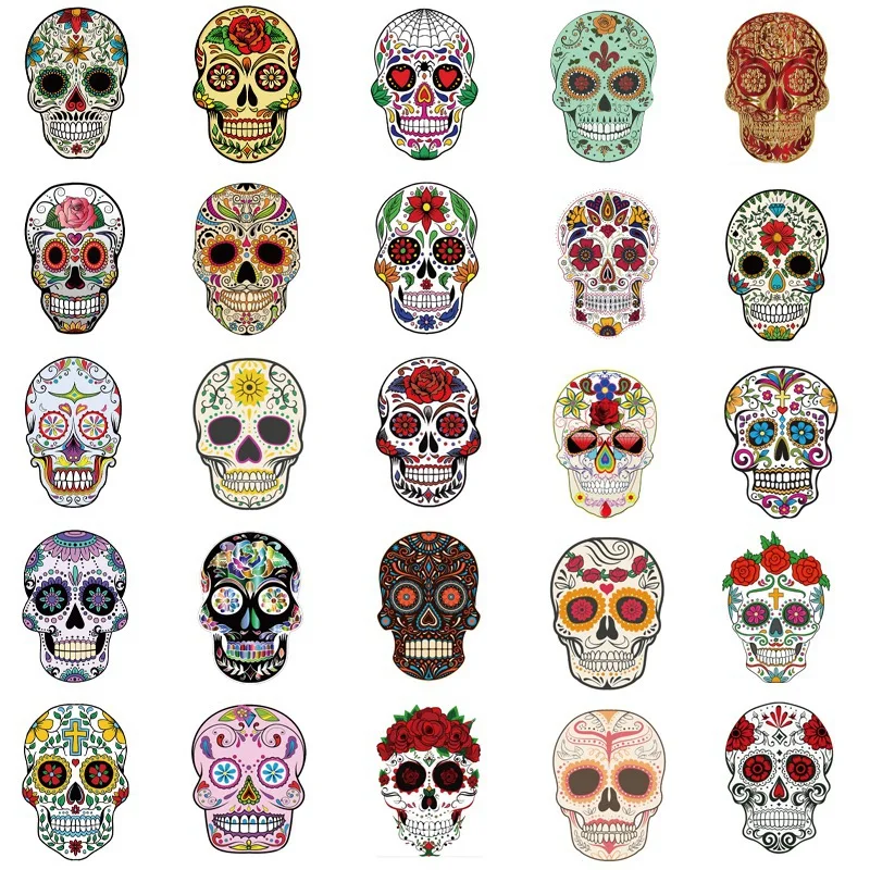 103050pcs colorful skull skeleton funny stickers diy car motorcycle luggage phone guitar laptop waterproof joke toy sticker free global shipping