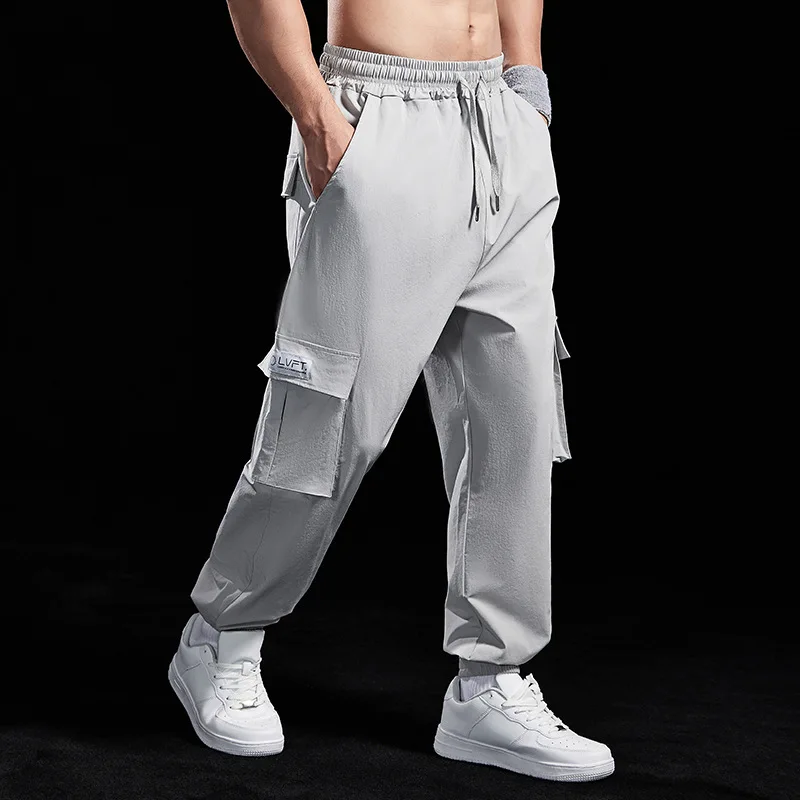 Mens Leisure Cargo Pants Elastic Multi-pocket Joggers Sweatpants Autumn Track Men Gym Fitness Workout Trousers Sportswear | Мужская