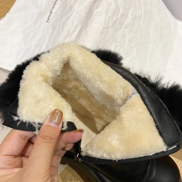 

women shoes 2021 Winter flat heels platform Ankle boots for women big size 33-43