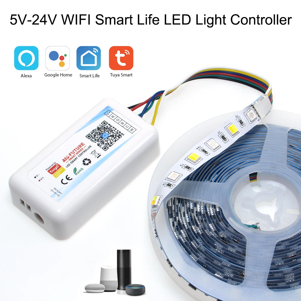 5-24 в Wifi Smart Life APP Одноцветный/CCT/RGB/RGBWW/RGBCCT умный светильник контроллер полосы дом