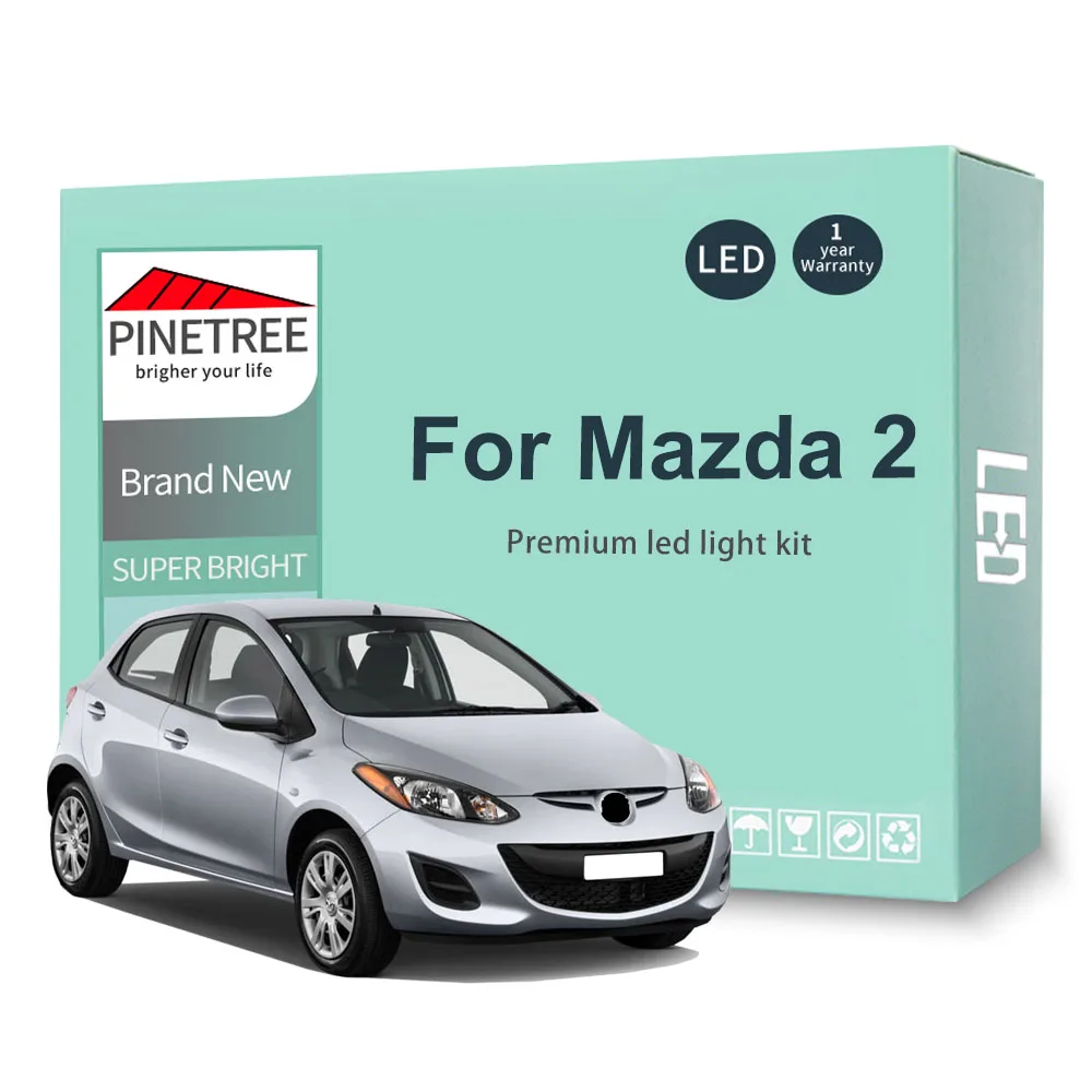 

11Pcs Car Led Interior Light Kit ForFor Mazda 2 2007-2010 2011 2012 2013 2014 2015 Dome Map Light Canbus No Error