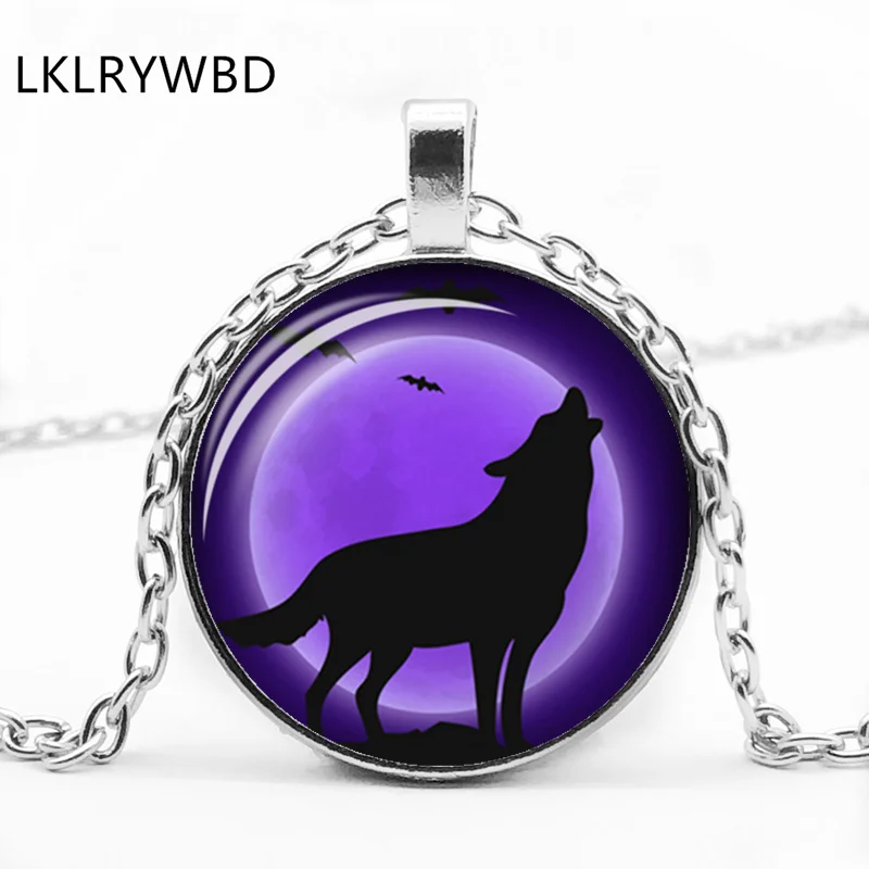 Модное красочное ожерелье волка дикого выпуклая круглая стеклянная