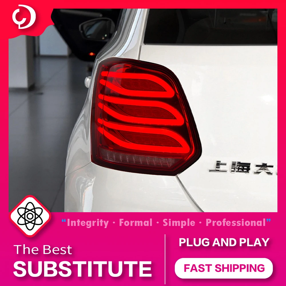 

Задний фонарь AKD для VW Polo 2011-2017, светодиодный задний фсветильник DRL, задний фонарь, сигнал поворота, задний тормоз