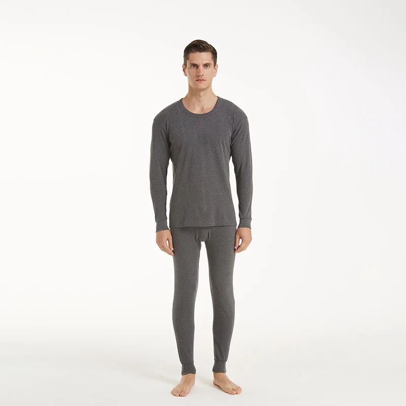 

Autumn Clothes Long Trousers Men's Warm Autumn Clothes Pure Cotton Suit High and Low Neck Closing Thin Bottoming Sweater Winter