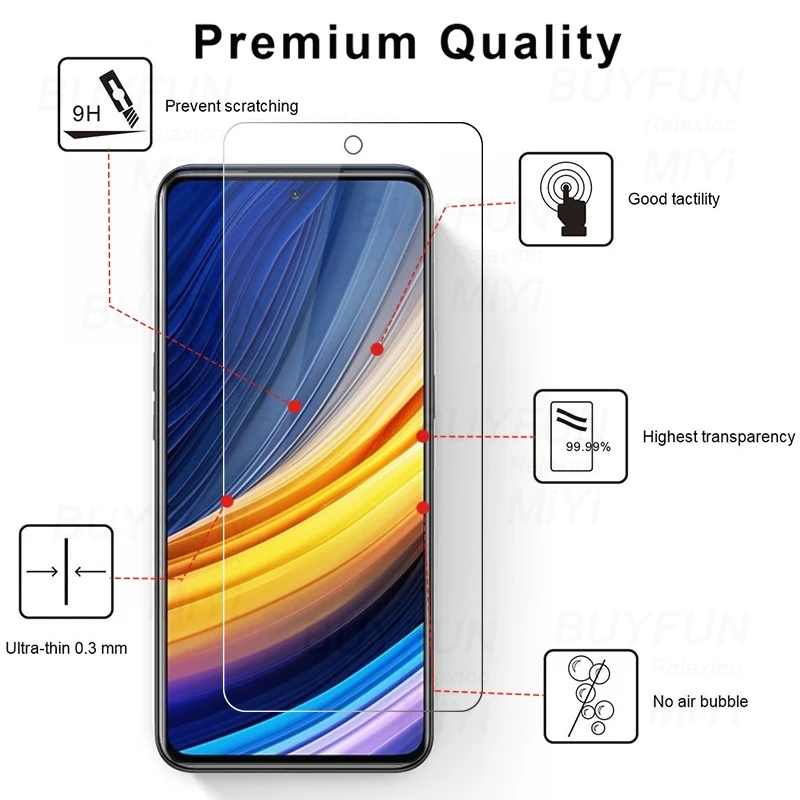 Закаленное стекло для Xiaomi Pocco Poko Poco X3 NFC M3 F2 Pro F1 F3 GT 5G Little X F M 3 Защитная пленка