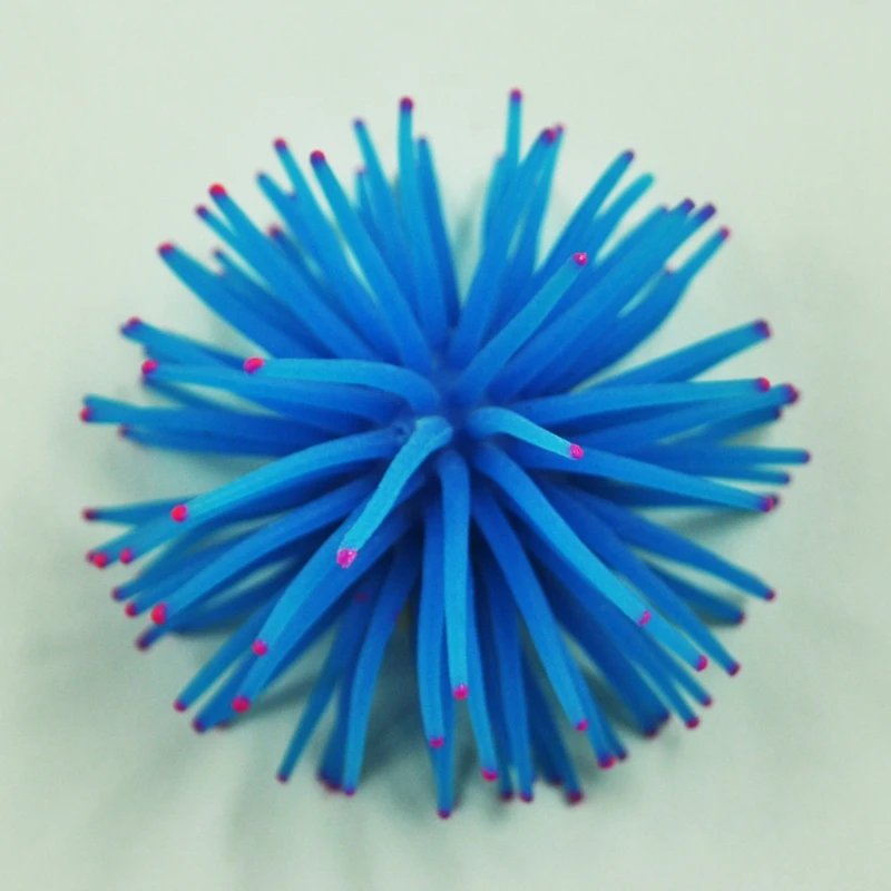 Новый SODIAL(R) синий силиконовый мини морской Anemone орнамент для аквариума|Декорации|