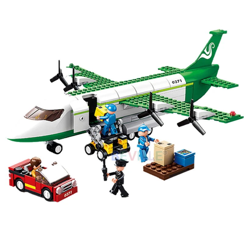 Sluban 383 шт. Городской аэропорт пассажирский самолет грузовой строительные блоки