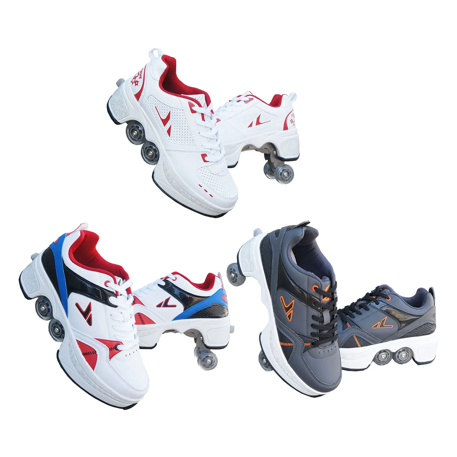 Деформирующие роликовые туфли унисекс четырехколесные модные парки спортивные