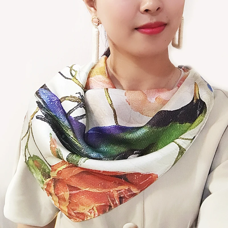 Лидер продаж Модный маленький квадратный шарф искусственный шелковый женский