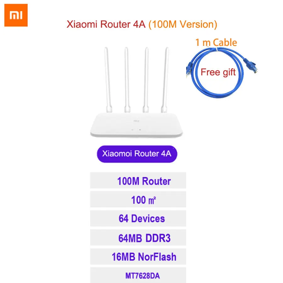 Router 4A Xiao mi маршрутизатор 4A WiFi маршрутизатор Gigabit Edition mi двухдиапазонный 2,4 ГГц 5 ГГц двухдиапазонный с высоким коэффициентом усиления 4 антенны приложение для дома и офиса cv6 802.11ac - Цвет: Router 4A