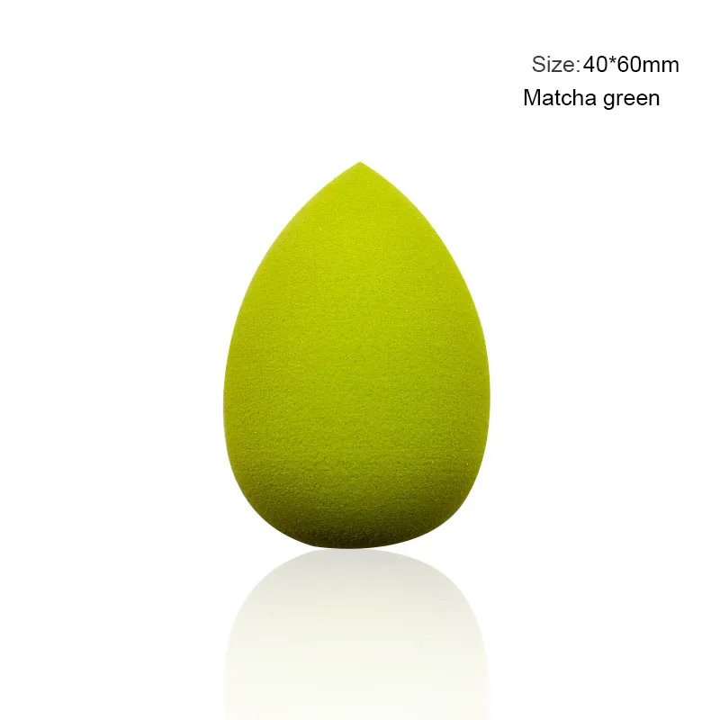 Matcha green Капля воды губка спонж для макияжа несколько цветов Косметическая гладкая пудра Красота основная Чистящая губка макияж инструмент MZS1004 - Handle Color: Matcha green